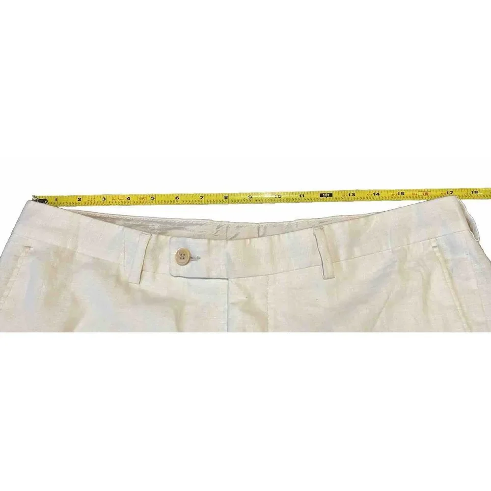 Ingram Linen Pants Men's Size 34 Chinos Ivory‎ Off White Breathable Lightweight